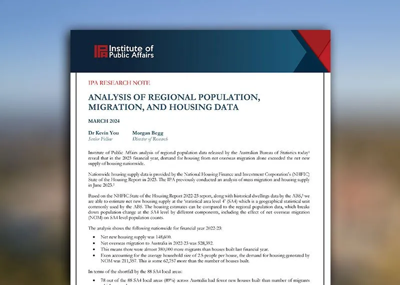 Analysis Of Regional Population, Migration, And Housing Data